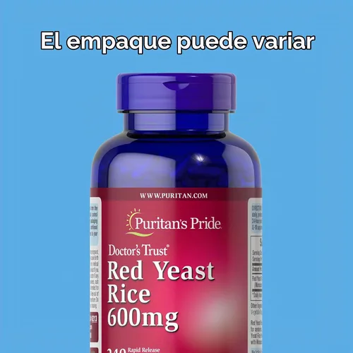 Vista 2 de Puritan 's Pride rojo levadura de arroz 600 MG-240 Cápsulas
