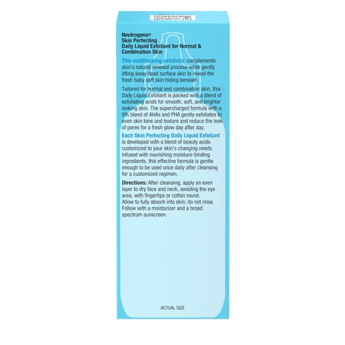 Vista 9 de Neutrogena Exfoliante facial líquido diario perfeccionador de la piel con mezcla de 9% AHA/PHA para pieles normales y mixtas, exfoliante suavizante