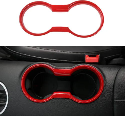 Vista 8 de RT-TCZ Cubierta de fibra de carbono para portavasos accesorios interiores compatibles con Ford Mustang 2015-2023