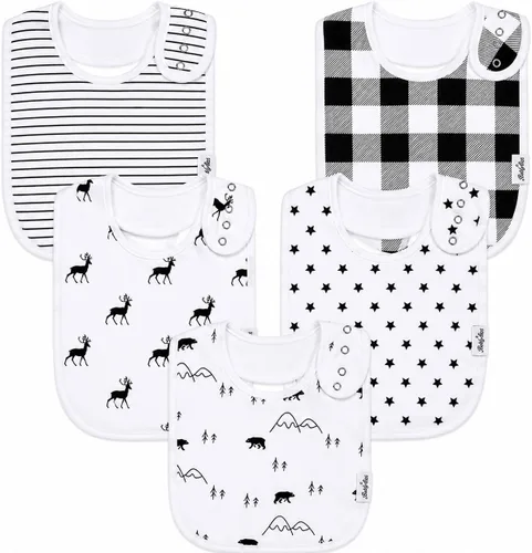 Vista 15 de KiddyStar Organic Cotton Baby Drool Bibs Soft, Adjustable, Absorbent, Unisex Teething Bandana Bibs for Babies