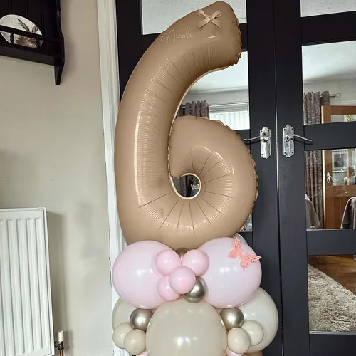 Vista 267 de Globo negro del número 0 para niñas y niños, 40 pulgadas, grande, número 0-9, de papel de aluminio, de Mylar para helio, juego de globos digitales
