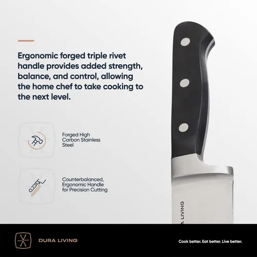 Vista 6 de DURA LIVING Juego de 2 cuchillos de cocina de alta calidad, cuchillo utilitario ultraafilado de 5 pulgadas y cuchillo de pelar de 3.5 pulgadas
