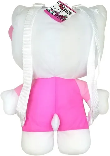 Vista 2 de Hello Kitty Mochila de peluche - Mochila de peluche rosa de Hello Kitty con correas para niños