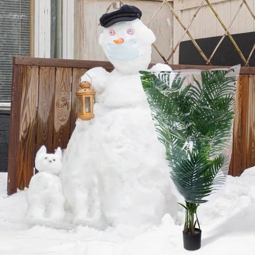 Vista 7 de 6 fundas de invierno para plantas de invierno, protección contra congelación, pequeñas bolsas de plástico transparente, bolsas de refugio, tela