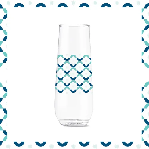 Vista 7 de TOSSWARE POP - Juego de 6 vasos estampados de plástico transparente de 9 onzas, de alta calidad, reciclables, irrompibles y cristalinos