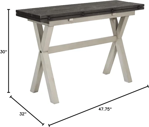 Vista 13 de OSP Home Furnishings Kristen - Escritorio extensible abatible para mesa de comedor, acabado carbón