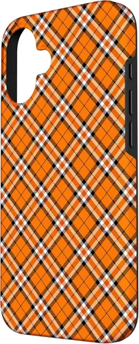 Vista 2 de iPhone 16 Vintage Orange Plaid Halloween Fall Autumn Pumpkins Case