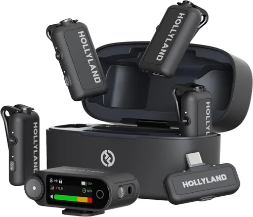 Vista 11 de Micrófono inalámbrico Hollyland Lark MAX 2 para iPhone/Cámara/Android, cancelación de ruido AI, audio de 32 bits de cadena completa, rango de 1115