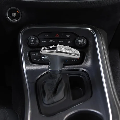 Vista 6 de TOMALL Funda para pomo de palanca de cambios de automóvil compatible con Dodge Charger Challenger Durango Auto Shift Pomo de la palanca de cambios