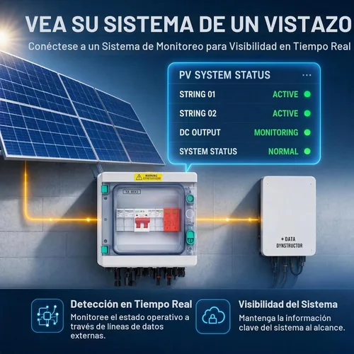 Vista 5 de Caja combinadora fotovoltaica, caja combinada solar de 2 cuerdas con fusible de corriente de 32 A, dispositivo de protección contra sobretensiones