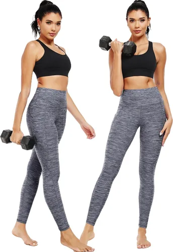 Vista 67 de Neleus calzas de yoga para mujer con bolsillo y cintura alta, para correr, con control de barriga