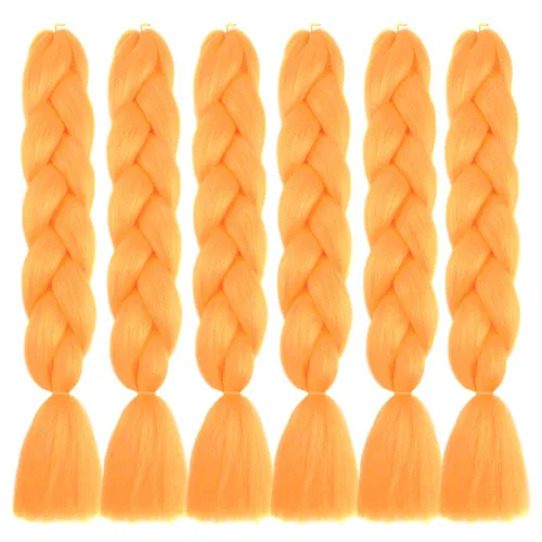 Vista 16 de 6 juegos de extensiones de cabello Kanekalon trenzado y sombreado, pelo de fibra sintética de alta temperatura de 24 pulgadas para trenzas crochet