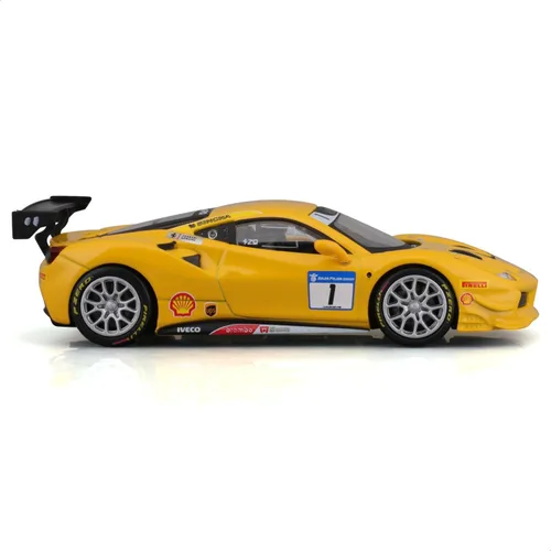 Vista 8 de Bburago B18-36306 43 Ferrari Racing 488 Challenge, Amarillo #1