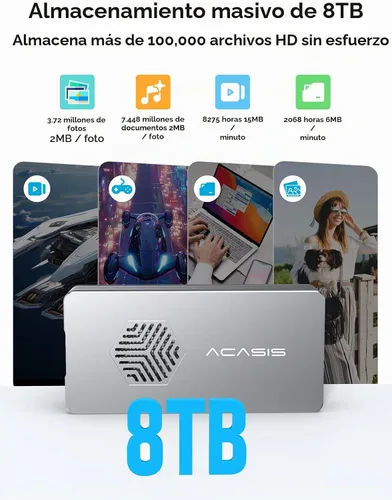 Vista 6 de ACASIS Carcasa SSD NVMe M.2 de 40 Gbps con ventilador de refrigeración