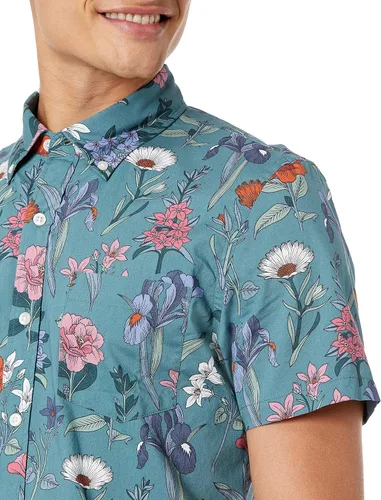Vista 4 de Tienda Brand Goodthreads - Camisa de popelina estampada, de corte ajustado y manga corta, para hombre