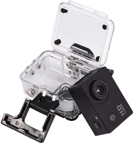 Vista 5 de Mini cámara deportiva, 2 pulgadas, 1080P, pantalla LCD completa, cámara de acción de 98.4 ft, con mini videocámara, accesorios de montaje, soporte