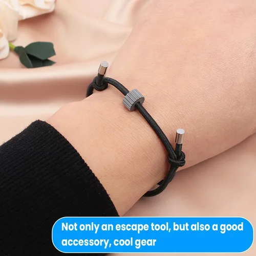 Vista 3 de BESULEN Pulsera Rompecristales de Coche, 2 PCS Correa de Muñeca con Cuenta de Carburo de Tungsteno, Pulseras de Escape Rápido de Vehículo