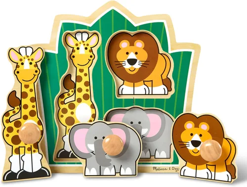 Vista 12 de Melissa & Doug First Shapes - Rompecabezas de pomo jumbo con formas, rompecabezas de clavijas de madera para niños pequeños, juguete educativo
