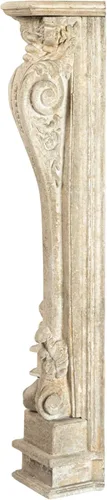 Vista 7 de Creative Co-Op - Mantel decorativo de madera para chimenea, color crema envejecida