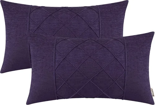 Vista 57 de BRAWARM Fundas de almohada 40x40 cm - Paquete de 2 fundas de almohada de chenilla negra, fundas de almohada de chenilla suave teñida sólida