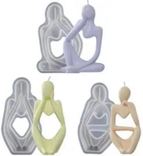 Vista 5 de Thinker - Molde de resina de silicona para escultura, arte abstracto, estatua, figuras, molde de bricolaje (molde B)