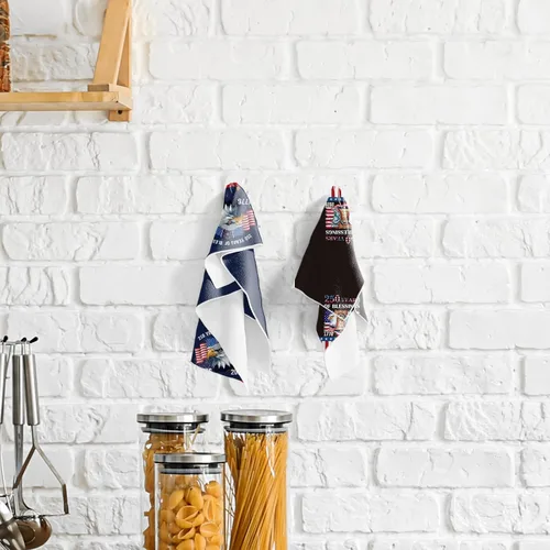 Vista 5 de Toallas de cocina patrióticas del 4 de julio, juego de 4 toallas de cocina para el Día de la Independencia 1776-2026 para decoración del hogar