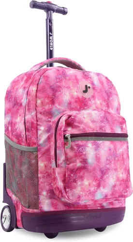 Vista 27 de J World Sunrise Kids - Mochila con ruedas para niñas y niños. Mochila con ruedas para la escuela, Aurora, 18 pulg