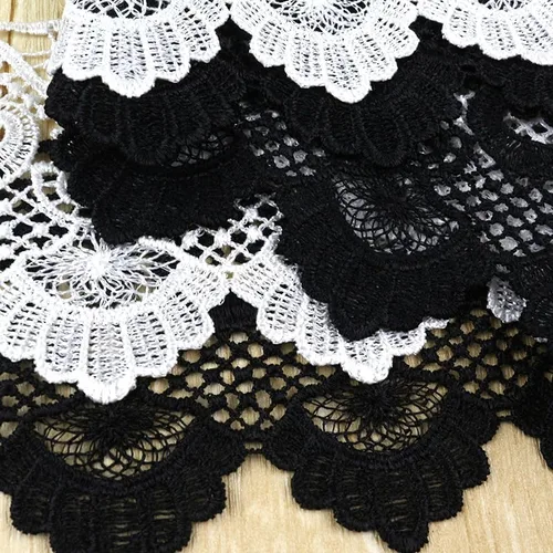 Vista 4 de Accesorios de ropa bordados de poliéster bordado ligero falda de encaje / escote/mangas DIY tela decorativa arte, embalaje de regalo, diseño