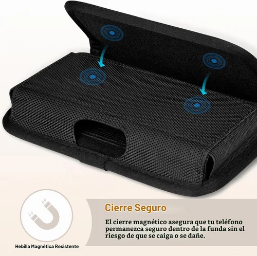 Vista 4 de ykooe Funda de nailon resistente compatible con iPhone 16/15/14/13/12 Pro Max & Plus, 17 modelos Air, Galaxy S24/S23/S21/S20 FE soporte para Negro