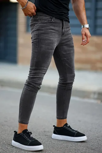 Vista 3 de GINGTTO - Jeans rasgados, elásticos y ajustados para hombre