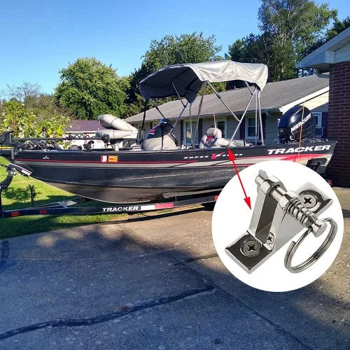 Vista 4 de VTurboWay Bimini Top Deck Hinge with Pin and Ring, 316 Stainless Steel, Free Installation Screws