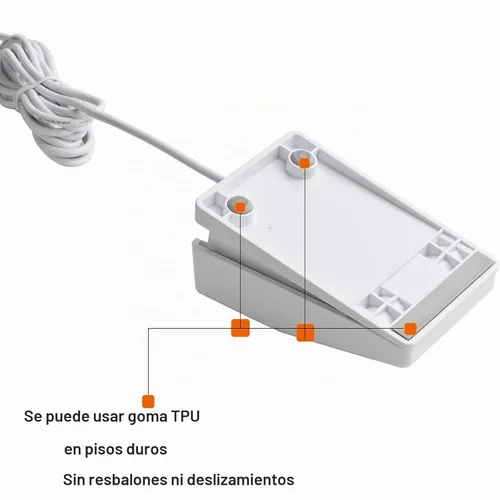 Vista 7 de iKKEGOL Pedal de pie USB mejorado con interruptor óptico, completamente silencioso, sin tacto, sonido de pulsación rápida, programable, para PC