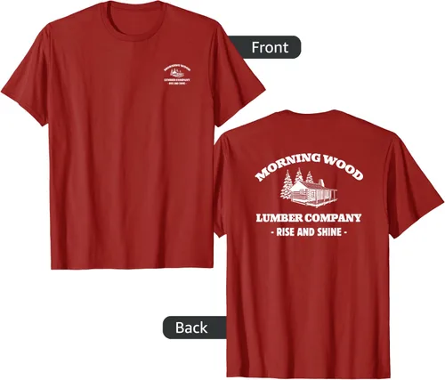 Vista 27 de Morning Wood Lumber Company - Camiseta con estampado de espalda delantera, Negro, S