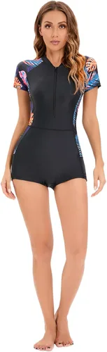Vista 5 de YATEEN Traje de baño de una pieza de manga larga con protección solar UPF 50+ para mujer