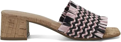 Vista 7 de Aerosoles Sandalias de tacón Rufina para mujer, Rosa Combo Rafia Vegana