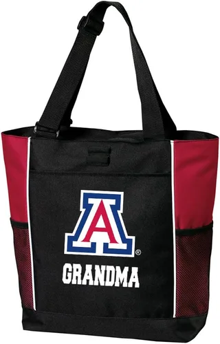 Vista 5 de Broad Bay Official Arizona Wildcats Zippered Tote Bag University Logo, 600D Polyester Canvas, Adjustable Web Handles, Front Pocket, Side Mesh