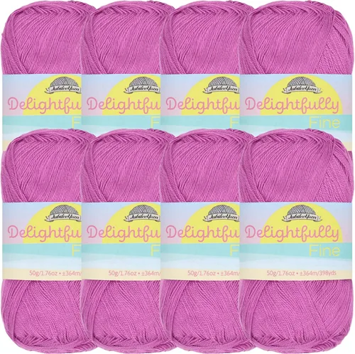 Vista 16 de JubileeYarn - Ovillo de hilo deliciosamente fino, 1.76 oz/madeja de rayón de bambú, color rosa polvo, 4 madejas