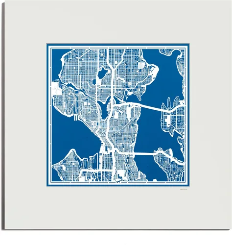 Vista 33 de O3 Design Studio San Diego, CA Paper Cut Map Matted Grey 20x20 in Paper Art