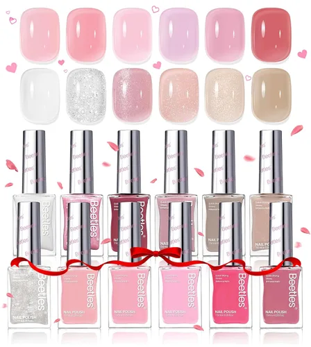 Vista 11 de Beetles - Juego de esmalte de uñas rosa, Prisma del Amor 12 colores, juego de esmalte de uñas primavera, salón, larga duración, DIY, uñas rosas
