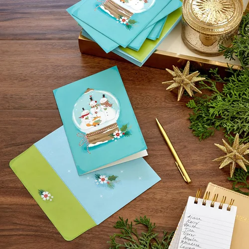 Vista 2 de Hallmark Tarjetas de Navidad en caja, muñecos de nieve (16 tarjetas y 17 sobres)