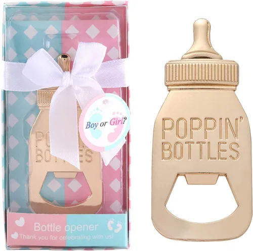 Vista 14 de 24 abrebotellas, recuerdo de baby shower para invitados, abrebiberones de oro rosa, regalos de boda, regalos de baby shower, regalos para invitados