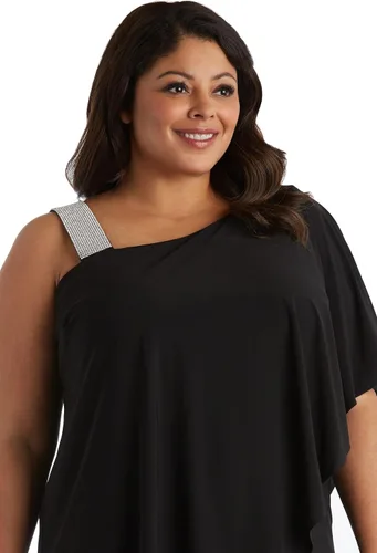 Vista 8 de R&M Richards Vestido asimétrico hasta la rodilla para mujer