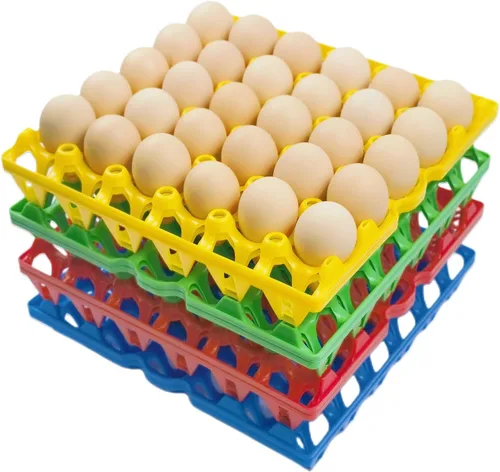 Vista 9 de Paquete de 4 cajas de plástico para huevos, 30 huevos planos, apilables, duraderas, reutilizables, color verde