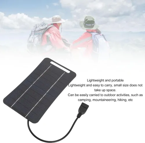 Vista 6 de Cargador de panel solar, 5W 5V Panel solar portátil Cargador de energía solar USB monocristalino módulo de panel solar portátil para camping, viajes