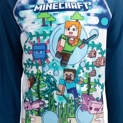 Vista 6 de Minecraft Camiseta de natación de manga larga raglán para cosplay
