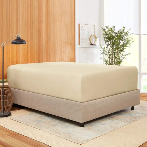 Vista 23 de 100 % algodón natural de 400 hilos, 1 pieza con bolsillo profundo de 21 pulgadas y 2 fundas de almohada, juego de sábanas de 3 piezas