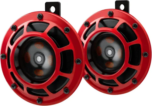 Vista 2 de Kit HELLA 003399801 Supertone de dos bocinas super tono de tono alto/bajo de 12 V con soporte