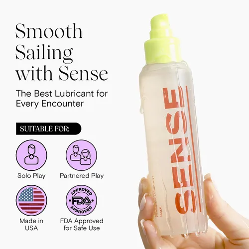 Vista 4 de Sense Lubricante a base de agua, lubricante suave y sedoso para hombres y mujeres, lubricante a base de agua de larga duración, insípido e inodoro