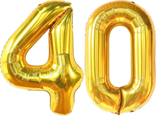 Vista 14 de KatchOn Globos negros de aluminio con el número 40 para decoración