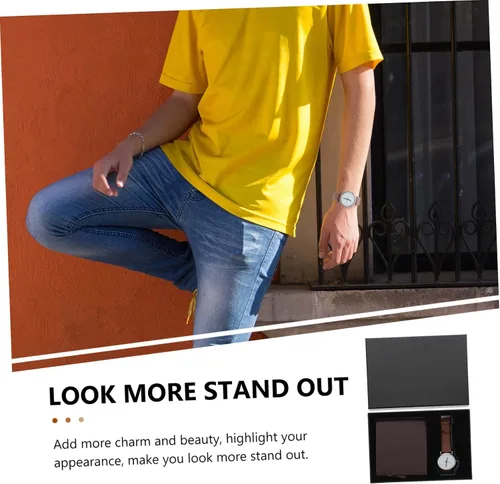 Vista 3 de Gatuida 1 juego de reloj para hombre, conjunto de reloj para niños, traje de billeteras de hombre, juego de reloj original para hombres, regalos